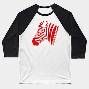 Ehlers Danlos Rare Disease Awareness Zebra Strong Red Baseball T-Shirt